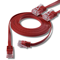 Irenis 50 Cm CAT6 Kablo Yassı Ethernet Network Lan Ağ İnternet Kablosu- Kırmızı