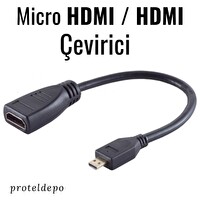 Irenis 15 CM 18 Gbit Micro HDMI to HDMI Çevirici Dönüştürücü Kablo