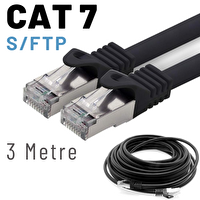 Irenis 3 Metre CAT7 Kablo S/FTP LSZH Ethernet Network Lan Ağ Kablosu Siyah