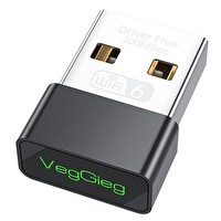 VegGieg 300 Mbps Wifi 6 Çift Bant Kablosuz Alıcı Verici Nano USB Adaptör K300M