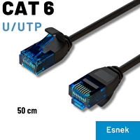 Irenis 50 cm CAT6 UTP Ekstra İnce Esnek Patch Kablo Siyah