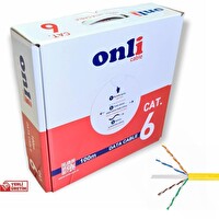 Onli 23AWG UTP CAT6 Network Kablosu Sarı 100M Yerli Üretim