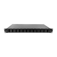 Alfafonet EcoSlide 12 Port SC-DX/LC-QD 1RU Rack Tipi Siyah Fiber Optik Patch Panel