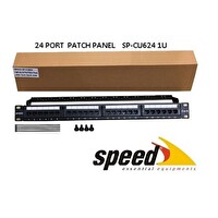 Speed SP-CU624 1U 24 Port Cat6 Dolu UTP Patch Panel - Kablo Düzenleyici