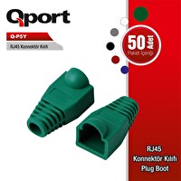 Qport Q-P5Y 50'li Yeşil RJ45 Konnektör Kılıfı