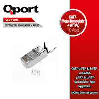 Qport Q-J710M Cat7 Konnektör ve Ayraç Seti 10 Adet