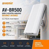 Avenir AV-BR500 2.4G Dijital Kablosuz İnternet Aktarıcı - 2 Adet Takım Set