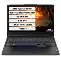 Lenovo IdeaPad Gaming 3 15ARH7 82SB00NWTX32 Ryzen 7 6800H 15.6" 32 GB RAM 1 TB SSD RTX 3050 Ti FHD FreeDOS Laptop
