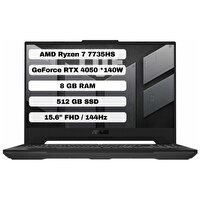 Asus TUF Gaming A15 FA507NU-LP030 AMD Ryzen 7 7735HS 15.6" 8 GB RAM 512 GB SSD RTX4050 FHD FreeDOS Taşınabilir Bilgisayar