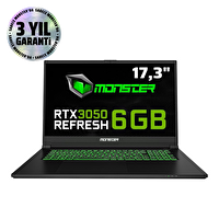 Monster Abra A7 V15.1.5 Intel Core i7 12700H 32 GB RAM 1 TB SSD 6 GB RTX 3050 Windows 11 Home  17,3" FHD 144 Hz Oyun Bilgisayarı