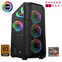 Xaser XSR495 AMD Ryzen 7 5700X 16 GB RAM 1 TB M.2 NVMe SSD 8GB RX580 FreeDOS Gaming Masaüstü