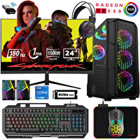Xaser XSR525 Intel Core i5 12400F 24" 32 GB RAM 1 TB M.2 NVMe SSD 8 GB RX580 Curved 180Hz FreeDOS Masaüstü Oyun Bilgisayarı