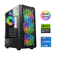 Xaser XSR880 i7 12700F 16 GB RAM 512 GB M.2 NVMe SSD 12 GB RTX3060 FreeDOS Gaming Masaüstü Bilgisayar