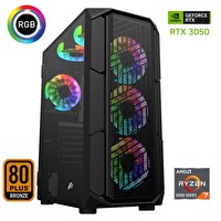 Xaser XSR623 AMD Ryzen 7 5700x 27" 32 GB RAM 512 GB M.2 NVMe SSD 6 GB RTX3050 180 Hz Curved FreeDOS Masaüstü Oyun Bilgisayarı