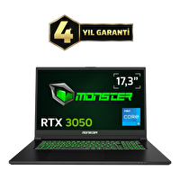 Monster Abra A7 V15.3.3 Intel Core i5 13500H 16 GB RAM 500 GB SSD 6 GB RTX 3050 Windows 11 17,3" FHD 144 Hz Oyun Bilgisayarı