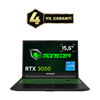 Monster Abra A5 V20.5.1 Intel Core i5 13420H 16 GB RAM 1 TB SSD 4 GB RTX 3050 Windows 11  15,6" FHD 144 Hz Oyun Bilgisayarı