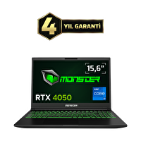 Monster Abra A5 V20.7.1 Intel Core i7 13620H 16 GB RAM 1 TB SSD 6 GB RTX 4050 Windows 11  15,6" FHD 165 Hz Oyun Bilgisayarı