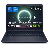 Dell Alienware 16X Aurora AC16251 Intel Core Ultra 9 275HX 16" 64 GB DDR5 RAM 2 TB SSD 8 GB RTX5070 WQXGA W11 Home Gaming Laptop
