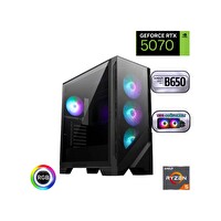 Güneysu AMD Ryzen 5 7500F 16 GB DDR5 RAM 1 TB SSD 12 GB RTX5070 B650 240MM Sıvı Soğutma FreeDOS Masaüstü Oyun Bilgisayarı