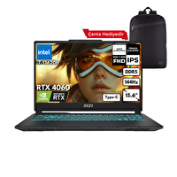MSI Cyborg 15 i7-13620H 64 GB DDR5 RAM 4 TB SSD RTX4060 15.6" FHD FreeDOS Gaming Laptop-S.Çantası A13VF-893XTRHMF11