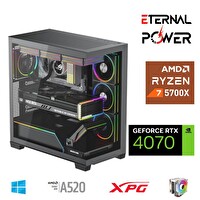 Eternal Power Ryzen 7 5700X 32 G DDR4 1 TB M.2 RTX4070 A520 T750W Oyun Bilgisayarı