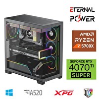 Eternal Power Ryzen 7 5700X 32 G DDR4 1 TB M.2 RTX4070Ti Super A520 T750W Oyun Bilgisayarı