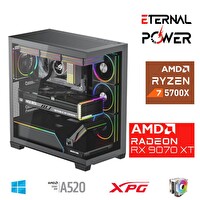 Eternal Power Ryzen 7 5700X 32 G DDR4 1 TB M.2 RX9070XT A520 T750W Oyun Bilgisayarı