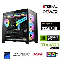 Eternal Power AMD Ryzen 9 9950X3D 32 GB RAM DDR5 1 TB SSD M.2 4.3 GHz RTX 4070 B650 750W 240M Gaming Masaüstü