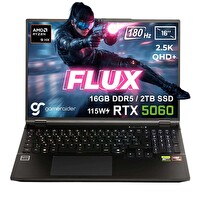 Gameraider FLUX GR16 AMD Ryzen 9-8940HX 16" 16 GB RAM DDR5 2 TB SSD RTX 5060 8 GB 115W 2.5K QHD 180Hz FreeDOS