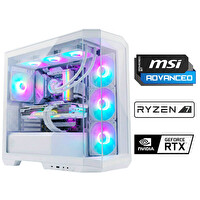 MSI MAG X60 Ryzen 7 5700X 32 GB RAM 1 TB M.2 NVMe SSD 8GB RTX5060 Sıvı Soğutmalı Gaming Masaüstü OEM Paket FreeDOS - Beyaz