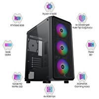 Turbox AMD Ryzen 5 5600 GB A520M 16 GB RAM 512 GB SSD M.2 NVMe GeForce RTX 5060 FreeDOS Oyuncu Bilgisayarı
