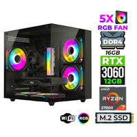 Xaser Mage x90 Ryzen 7 5700x 16 GB RAM 512 GB SSD M.2 Nvme 12GB RTX3060 FreeDOS Oyuncu Bilgisayarı