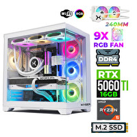 Xaser Astra X220 Ryzen 5 5600X 16 GB RAM 512 GB SSD M.2 Nvme 16 GB RTX5060Ti Sıvı Soğutmalı FreeDOS Oyuncu Bilgisayarı
