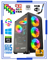 Zeiron Anubis Rtx5 Intel Core i5 14400F 16GB Ddr4 RAM 1TB M.2 NVMe SSD 8GB RTX3050 Oyuncu Masaüstü Bilgisayar