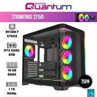 Quantum Gaming Stormforge ST1501 Ryzen 7 5700X 16 GB 1 TB NVMe RTX5060 8GB Sıvı Soğutmalı FreeDOS Oyuncu Bilgisayarı