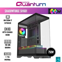 Quantum Gaming Shadowforge SH1601 Ryzen 7 5700X 16 GB 1 TB RTX5060 8GB 240MM Sıvı Soğutmalı FreeDOS Oyuncu Bilgisayarı