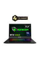 Monster Tulpar T7 V26.4.2 Intel Core Ultra 9 185H 32 GB RAM 1 TB SSD 8 GB RTX 5060 FreeDOS 17,3" FHD 144 Hz Oyun Bilgisayarı