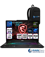MSI Cyborg 15 Intel Core i7-13620H 15.6" 80 GB RAM DDR5 1 TB SSD 8GB RTX5060 FHD W11Pro Gaming Laptop B13WFKGRNP26
