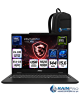 MSI VenturePro 15 Intel Core 7 240H 15.6" 24 GB RAM DDR5 512 GB SSD 8GB RTX5050 FHD 144HZ W11Pro Gaming Laptop