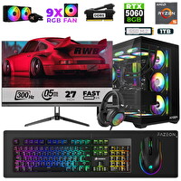 Xaser Star X270 Ryzen 5 7500F 27" 32 GB RAM 1 TB M.2 NVMe SSD 8GB RTX5060 300Hz FreeDOS Oyuncu Bilgisayarı