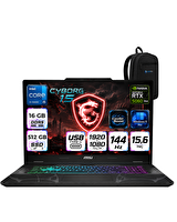 MSI Cyborg 15 Intel Core I5-13420H 15.6" 16 GB RAM DDR5 512 GB SSD RTX5060 8GB Full HD 144 HZ IPS W11Pro Notebook