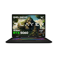 Game Garaj Slayer R9M-5060 C1 AMD R9 8940HX 32GB RAM 1TB SSD RTX5060 16" 240Hz QHD- IPS FreeDOS Gaming Laptop