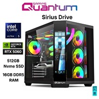 Quantum Gaming Sirius Drive Ultra 5 245KF 16 GB DDR5 RAM 512 GB NVMe SSD 8 GB RTX5060 FreeDOS Masaüstü Oyun Bilgisayarı