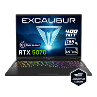 Excalibur G915 Intel Core Ultra AI 7-356H 24GB 500GB RTX5070 165HZ 16" Freedos Gaming Laptop G915.356H-CV70X-C