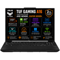 Asus TUF Gaming A16 FA607NUQ-RL048-Gaming AMD Ryzen 7 170 16GB 512GB SSD RTX 4050 6GB 16'' FHD+ FreeDOS Dizüstü Bilgisayar