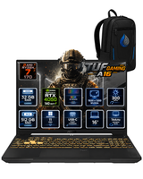 Asus TUF Gaming A16 AMD Ryzen 7 170 16" 32 GB 512 GB SSD RTX 4050 6 GB WUXGA W11Pro Oyuncu Laptop FA607NUQ-RL048RNP09