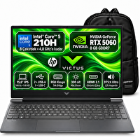 HP Victus C21SGEAS6 Intel Core 5 210H 32 GB RAM 1 TB SSD RTX5060 W11 Pro 15.6" Gaming Laptop-Snertech Çanta