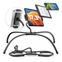 Bix Saiji Q2T Telefon Tablet Standı Yatak Masa Araba Kullanımı için Ayarlanabilir ve Dayanıklı Tasarım Siyah