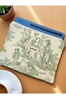 Ayza Stüdyo Apple iPad - Samsung 10-12" Uyumlu Koruyucu Eski Zamanlar Yeşil Kılıf Tablet Çantası
