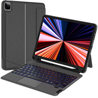 Wiwu Apple iPad Air  4 10.9"  2020 iyah Mag Touch Combo Led Işıklı Magnetik Standlı Klavyeli Kılıf